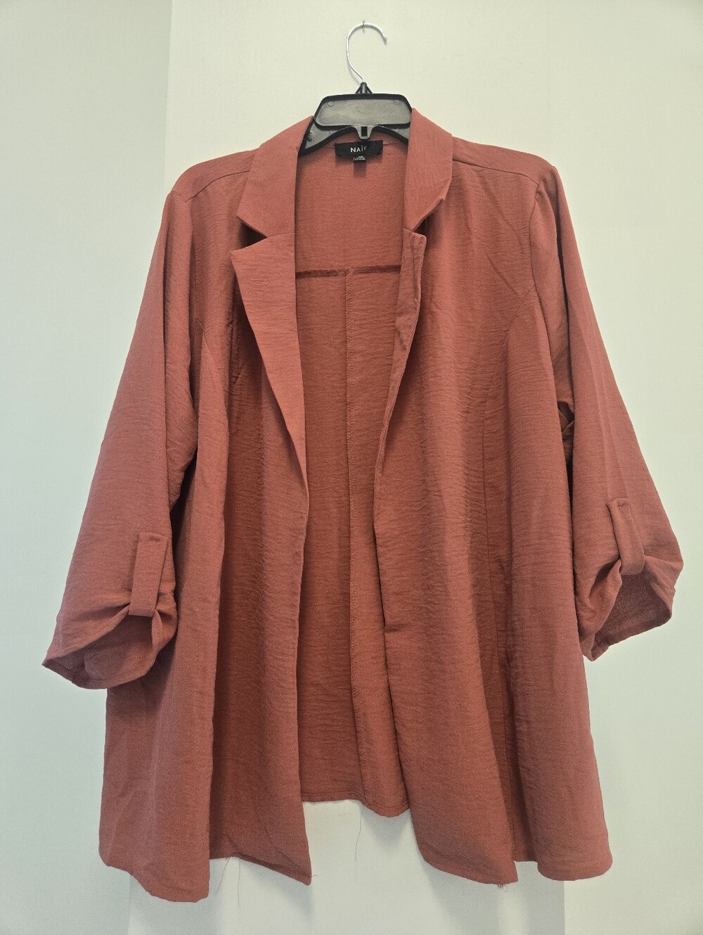 Terracotta Open Front Lightweight Jacket
